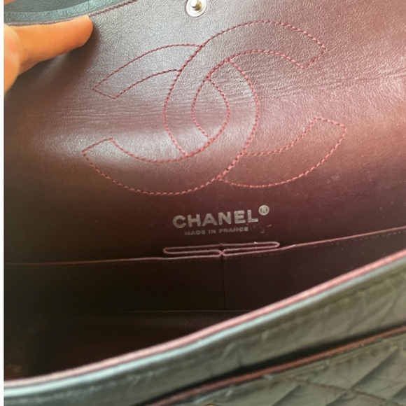 Chanel 2.55 handbag calfskin black medium size - Picture 7 of 11